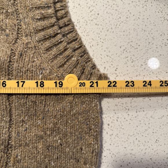 Vintage Old Navy Cable Knit Sweater Vest Wool Blend Preppy M Academia NWOT Beige - Picture 7 of 7